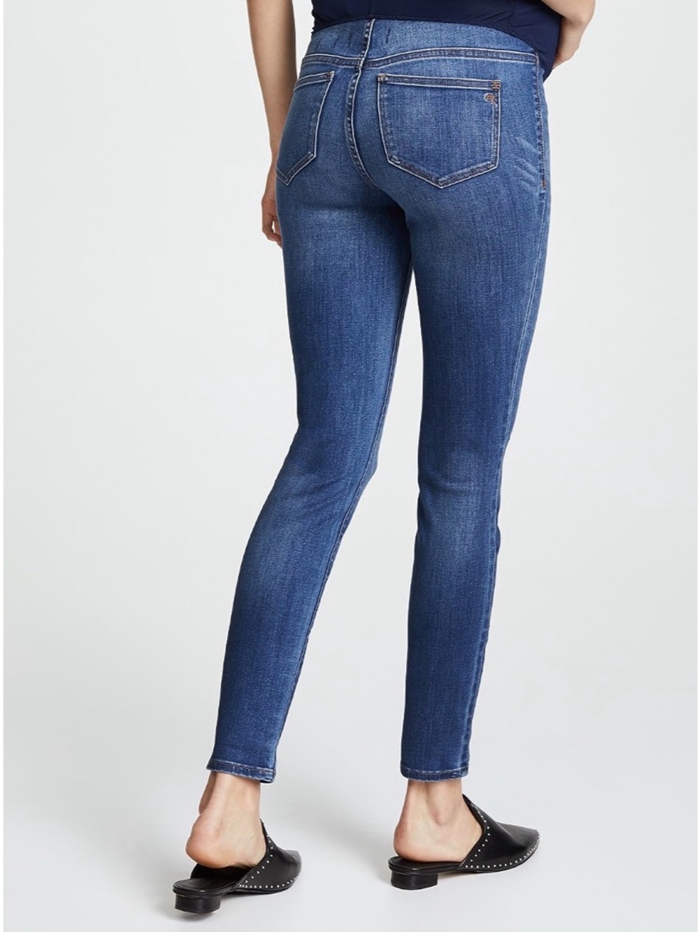 Madewell Skinny Maternity Jeans in Medium Blue Wash - Picture 2 of 10